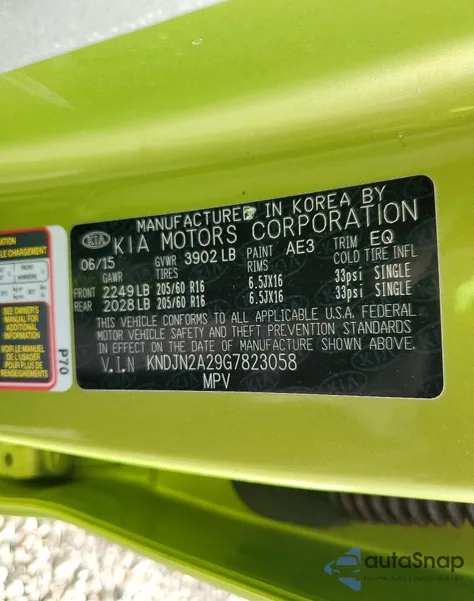 2016 Kia Soul z USA, uszkodzony, nr VIN KNDJN2A29G7823058